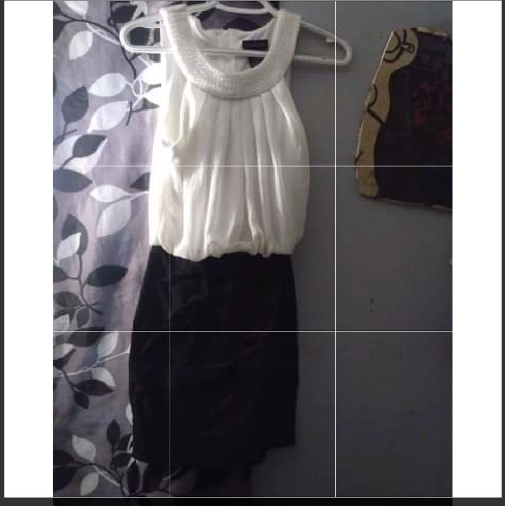 White & black mini dress